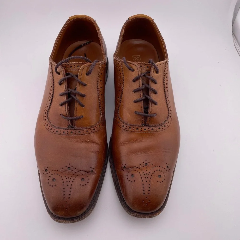 Allen Edmonds Cornwallis Walnut Brown Leather Wingtip Oxford Dress Shoes Size 9D